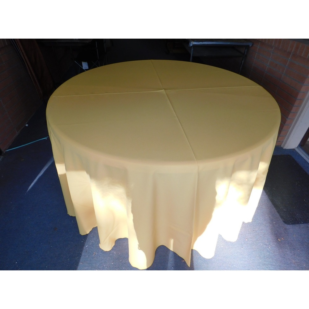 Lot of 3 120" Round Gold Tablecloths